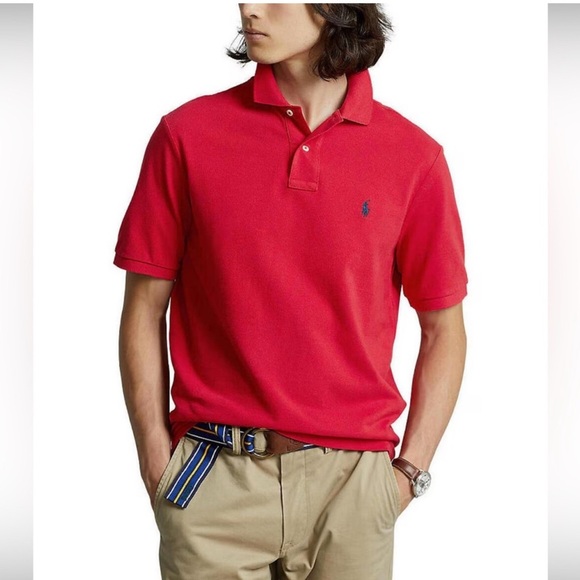 POLO RALPH LAUREN Classic Fit Polo Shirt | Red Cotton Knit | Size Large - Picture 1 of 5